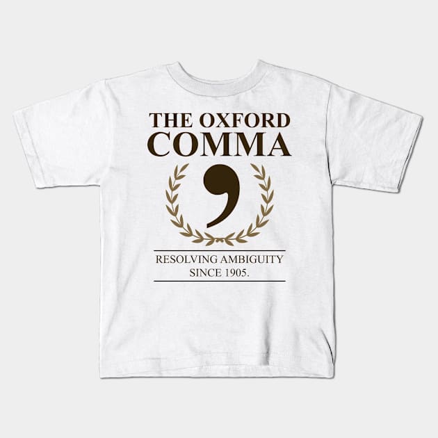 The Oxford Comma English Teacher Grammar Police Kids T-Shirt by swissles